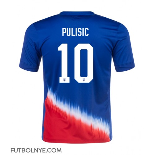 Camiseta Estados Unidos Christian Pulisic #10 Visitante Equipación Copa America 2024 manga corta